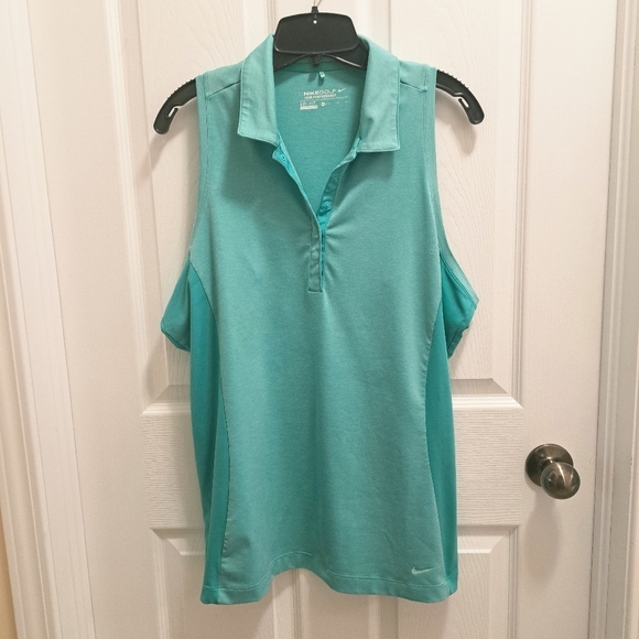 Nike Golf Tour Performance Sleeveless Shirt Women's Size XL Teal Green Dri-Fit - Picture 10 of 10